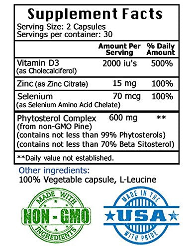 Prostate Miracle Advanced Formula – 1 Pack – 600 mg Beta-Sitosterol (Pine) – Soy-Free