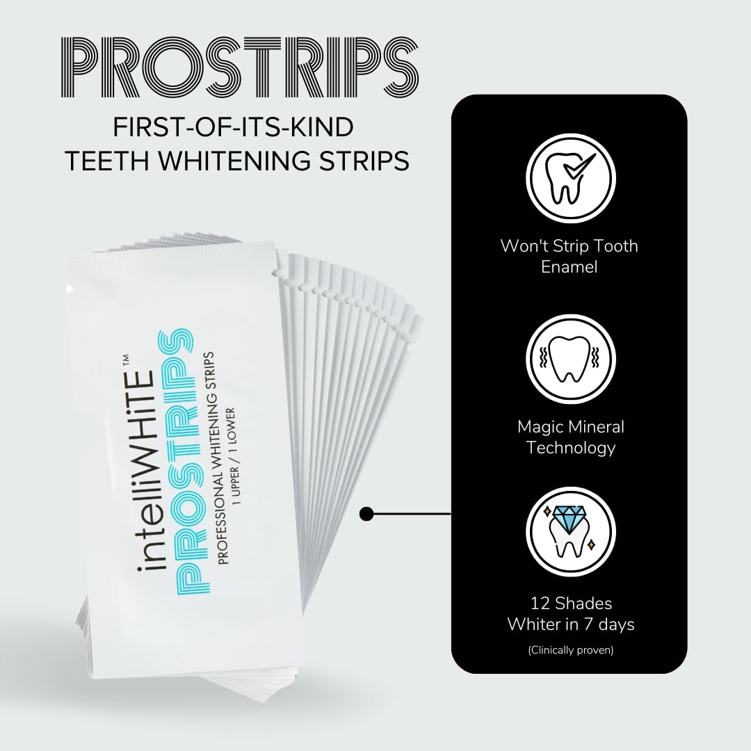 Prostrips: 12 Shades Whiter Teeth - Enamel-Safe Remineralizing Strips (No Sensitivity)