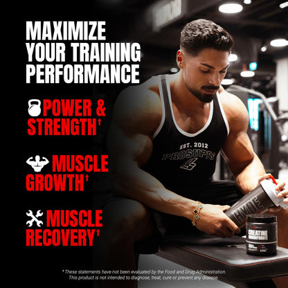 PROSUPPS Creatine Monohydrate Powder for Men & Women, Unflavored - 5,000 mg per Scoop, 60 Servings