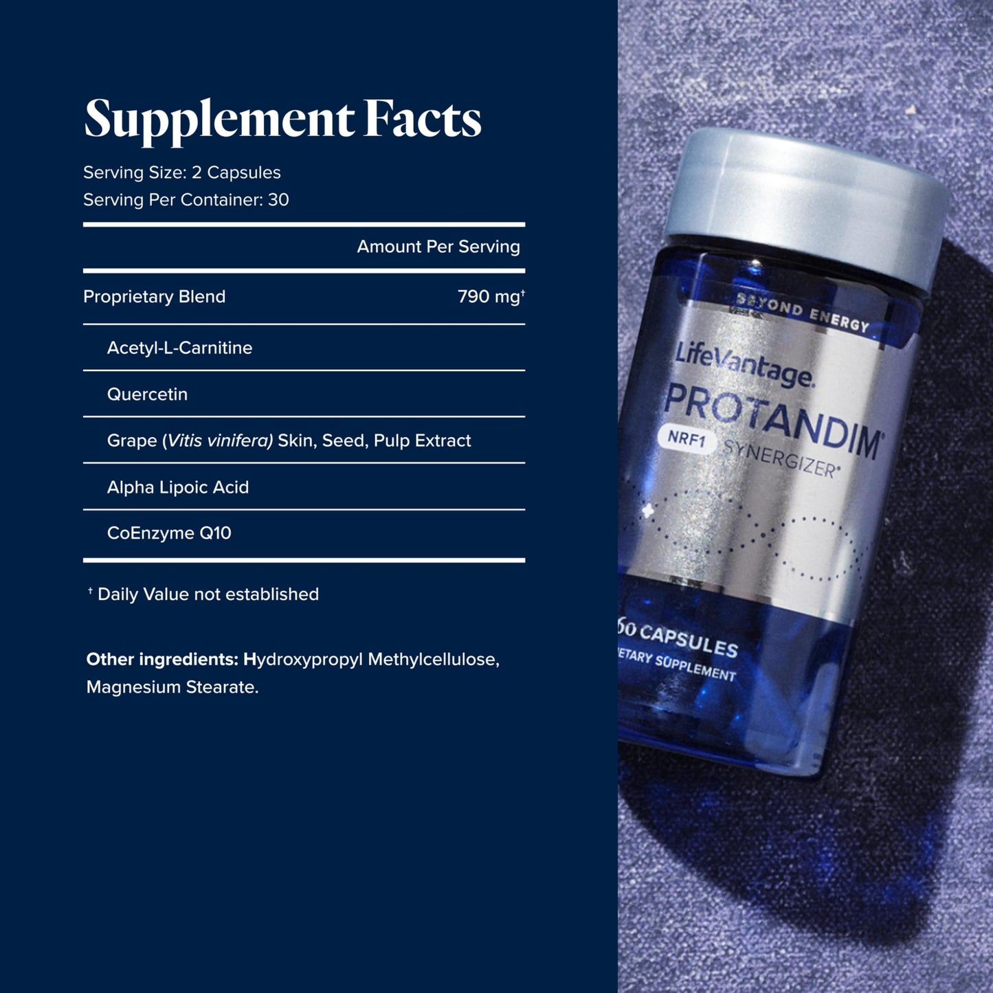 LifeVantage Protandim NRF1 Synergizer – NRF1 Activator for Cellular Health & Mitochondrial Energy (60 Capsules)