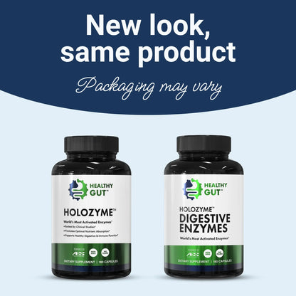 Healthy Gut HoloZyme Max Strength Digestive Enzymes | FODMAP Support with Inulinase, Amyloglucosidase & Invertase | 90 Servings BritishVita | Premium UK Vitamins & Wellness Supplements