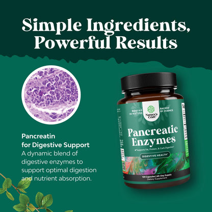 Natures Craft Pancreatin Digestive Enzymes – 120ct | Digestive Health