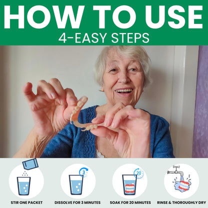 Protech Denture Cleaner Foils – 7g (3-Month Supply) for Dentures & Retainers