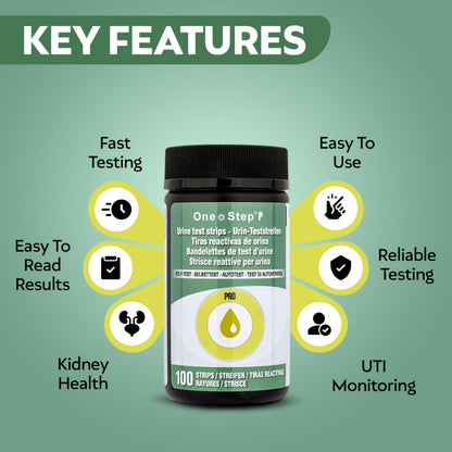 One Step Protein Urine Testing Kit — 100 Strips, 60-Second Results