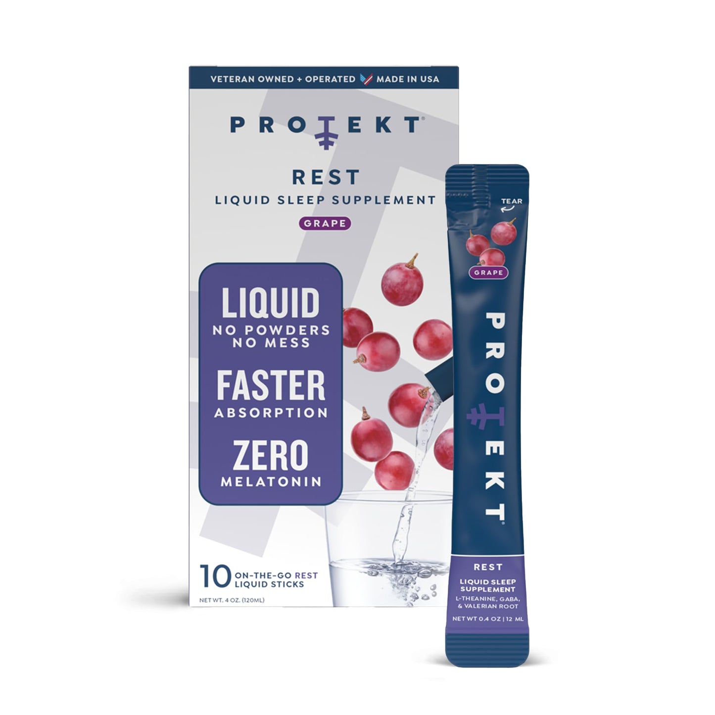 Protekt GABA L-Theanine Sleep Aid - Melatonin-Free Night Support (Grape)