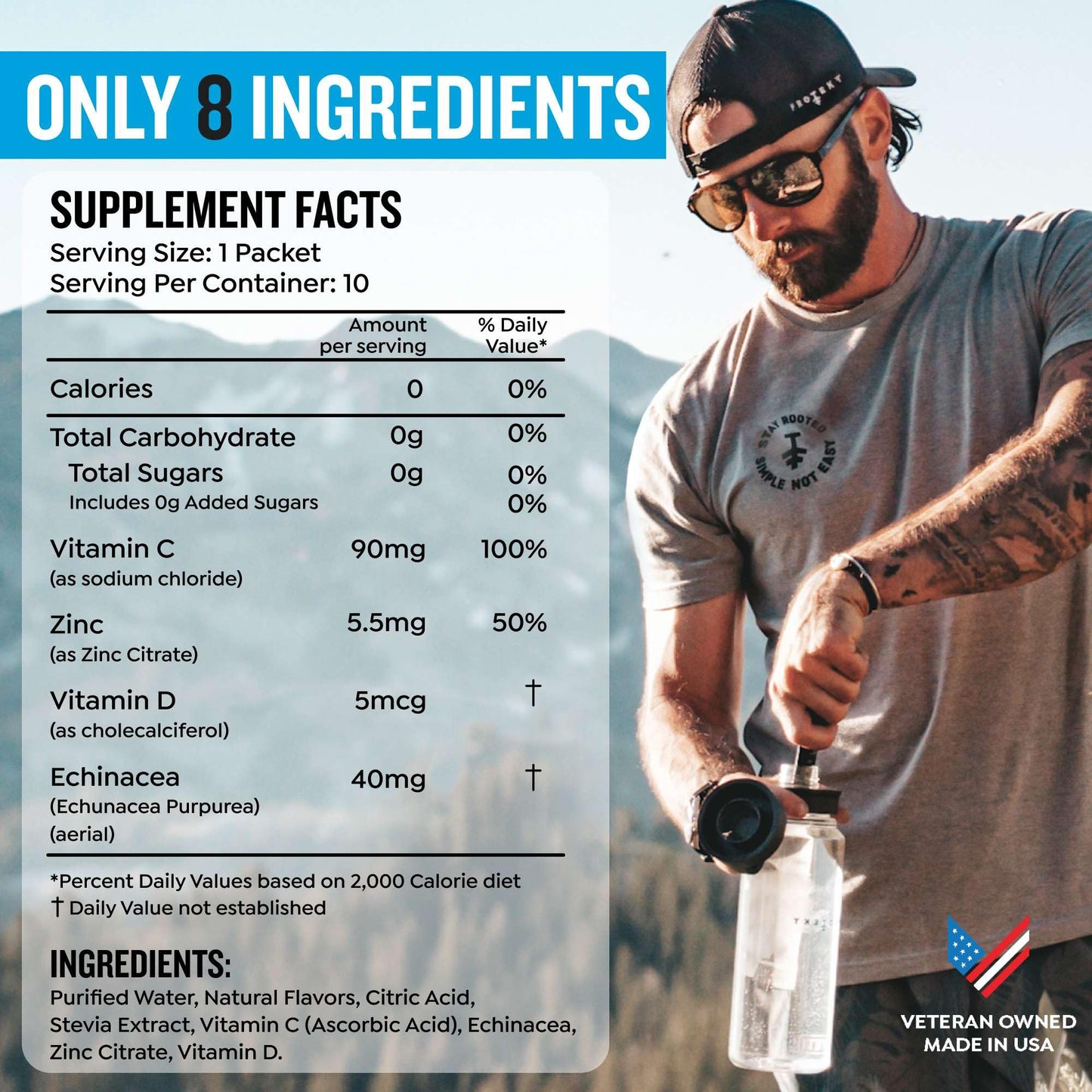 PROTEKT Liquid Immune Support – Sugar-Free Vitamin C & Zinc (Mixed Berry, 10ct)