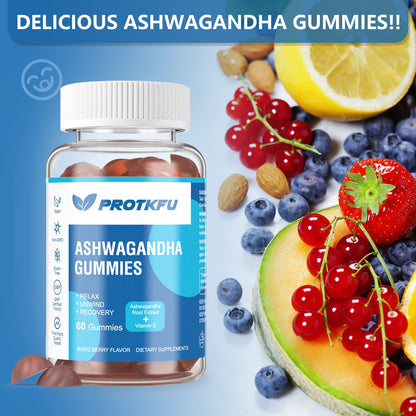 ProTKFU 2 Pack Ashwagandha & Vitamin D3 Gummies – Sleep & Stress Support