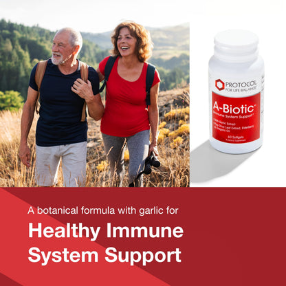 Protocol A-Biotic Immune Support – Garlic with Elderberries & Botanicals, 60 Softgels (Dairy & Egg Free)