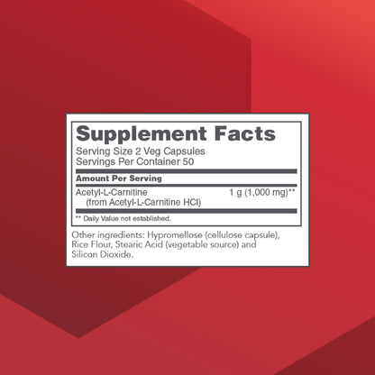 Protocol Acetyl-L-Carnitine 500mg – Energy, Nerve & Brain Support – 100 Veg Caps