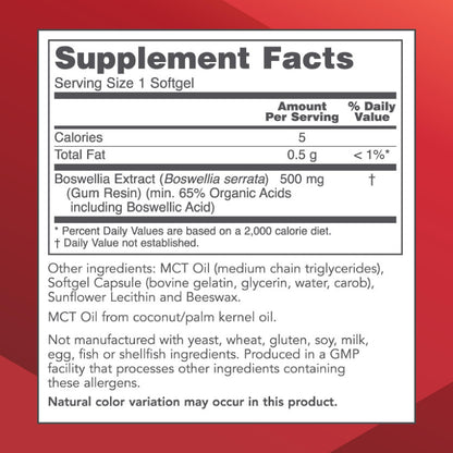 Protocol Boswellia Extract 500 mg – Boswellia Supplement with MCT Oil Base | 90 Softgels