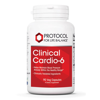 PROTOCOL FOR LIFE BALANCE Clinical Cardio-6 – Heart Health & Normal Range Blood Pressure Support | Soy & Dairy Free, 90 Veg Caps