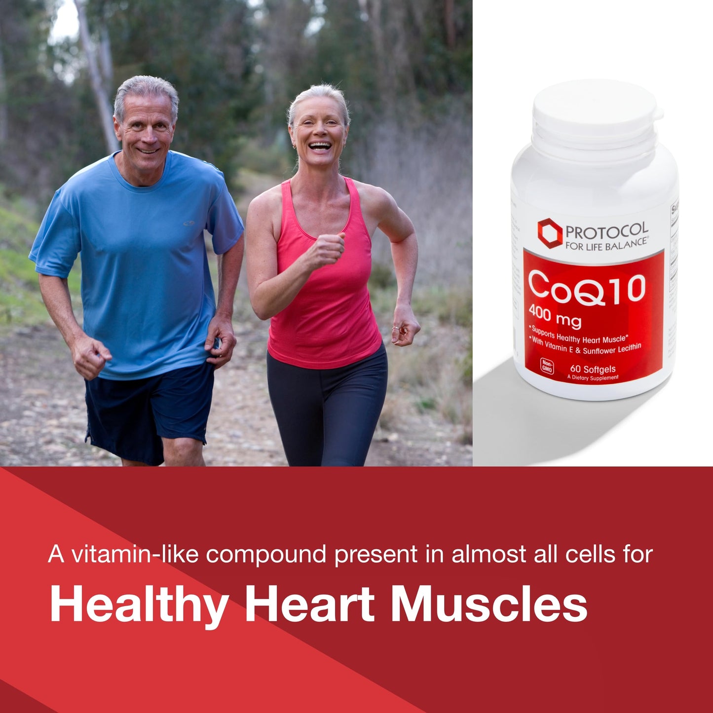 CoQ10 400mg with Vitamin E & Soy Lecithin - Protocol For Life Balance | 60 Softgels