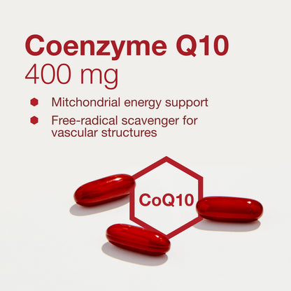 CoQ10 400mg with Vitamin E & Soy Lecithin - Protocol For Life Balance | 60 Softgels