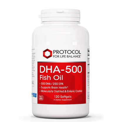 PROTOCOL FOR LIFE BALANCE DHA-500 - 120 Softgels | Brain Health & Easy Digestion