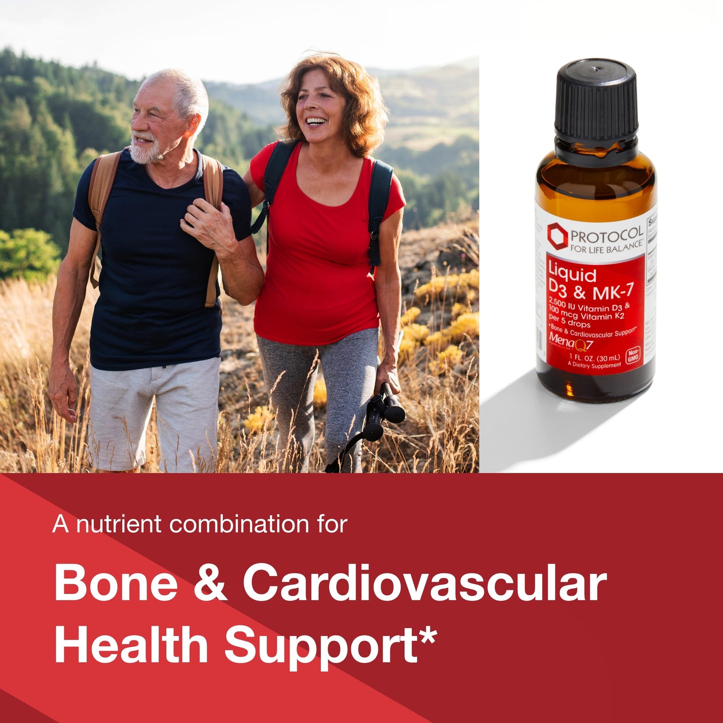 Protocol For Life Balance: Liquid D3 + MK-7 (2500 IU D3, 100 mcg MK-7) – 1 fl oz
