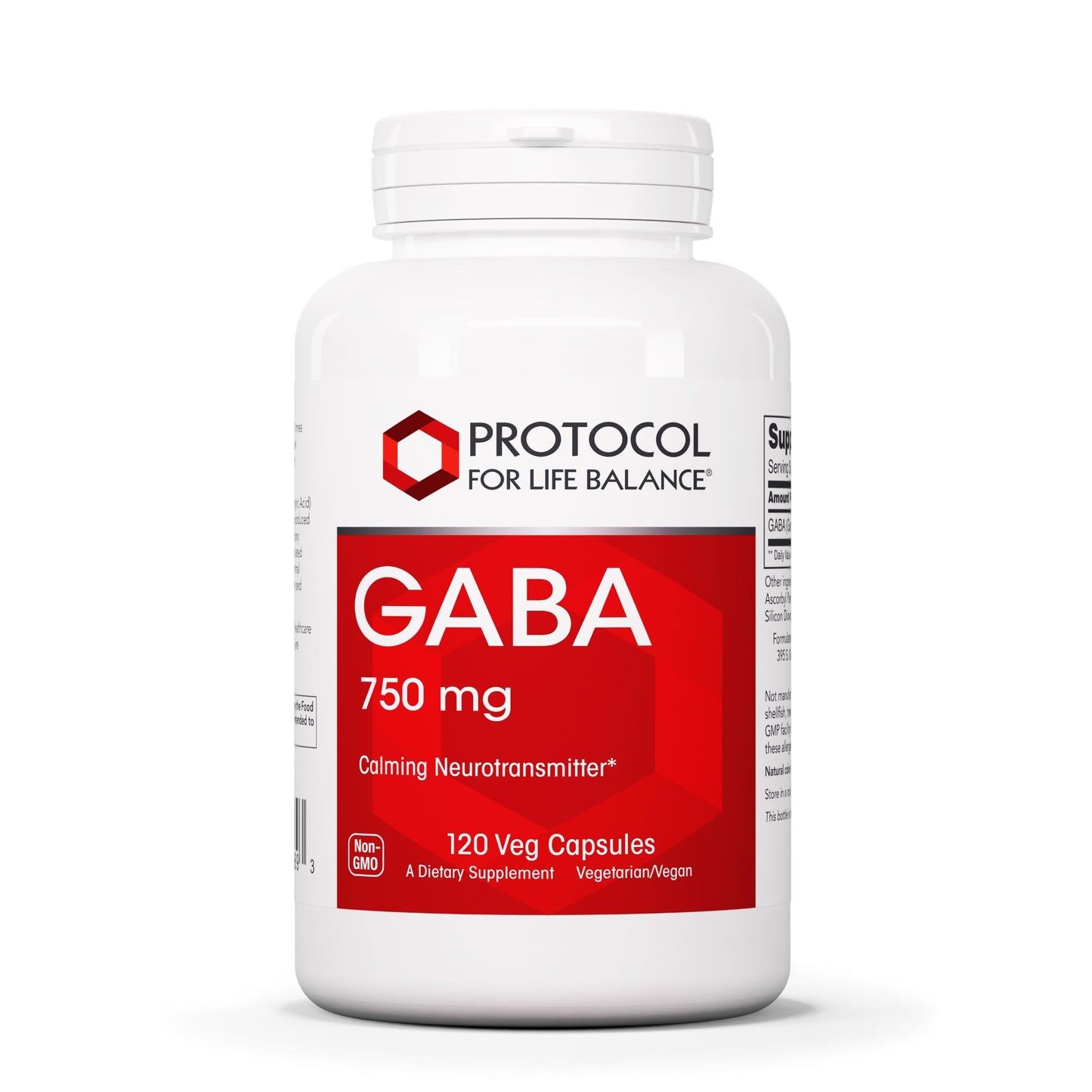 GABA 750mg - Normal Cognition | 120 Veg Caps | Protocol for Life Balance