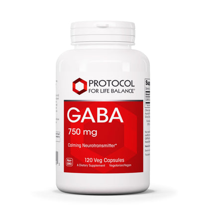 GABA 750mg - Normal Cognition | 120 Veg Caps | Protocol for Life Balance