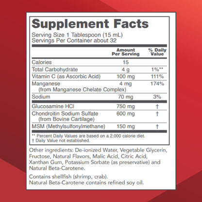Protocol for Life Balance Liquid Glucosamine & Chondroitin with MSM – Joint Support – Egg Free, Dairy Free – 16 fl oz