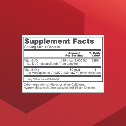 Protocol For Life Balance K2 MK-7 & D3 – Bone Health & Vascular Support, 60 Veg Capsules