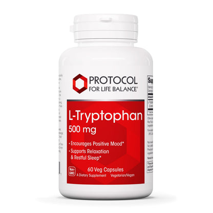L-Tryptophan 500mg - Stress Relief & Relaxation | Protocol for Life Balance 60 Veg Caps