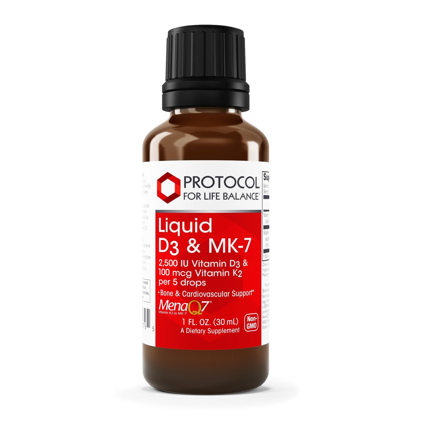 Protocol For Life Balance: Liquid D3 + MK-7 (2500 IU D3, 100 mcg MK-7) – 1 fl oz