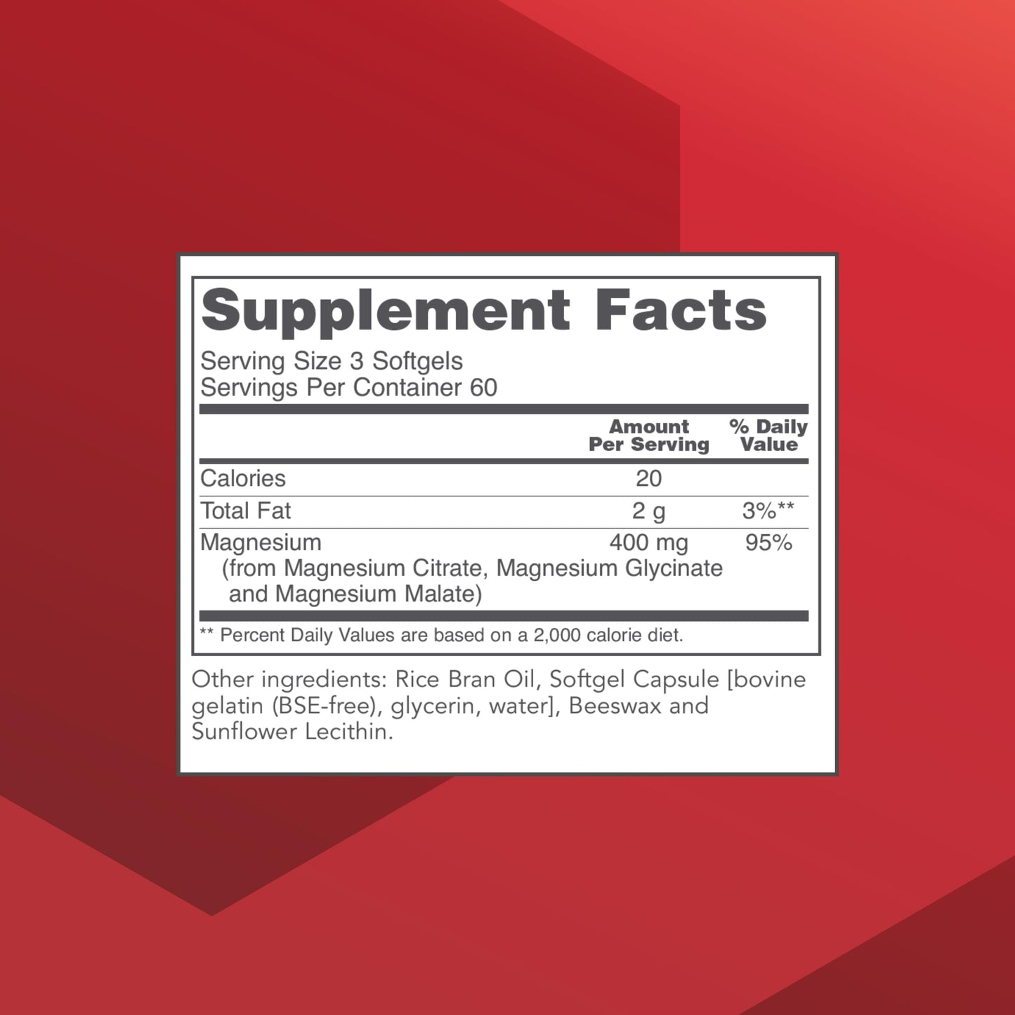 Magnesium Citrate Plus Glycinate & Malate — 400 mg Mg per Serving | 180 Softgels
