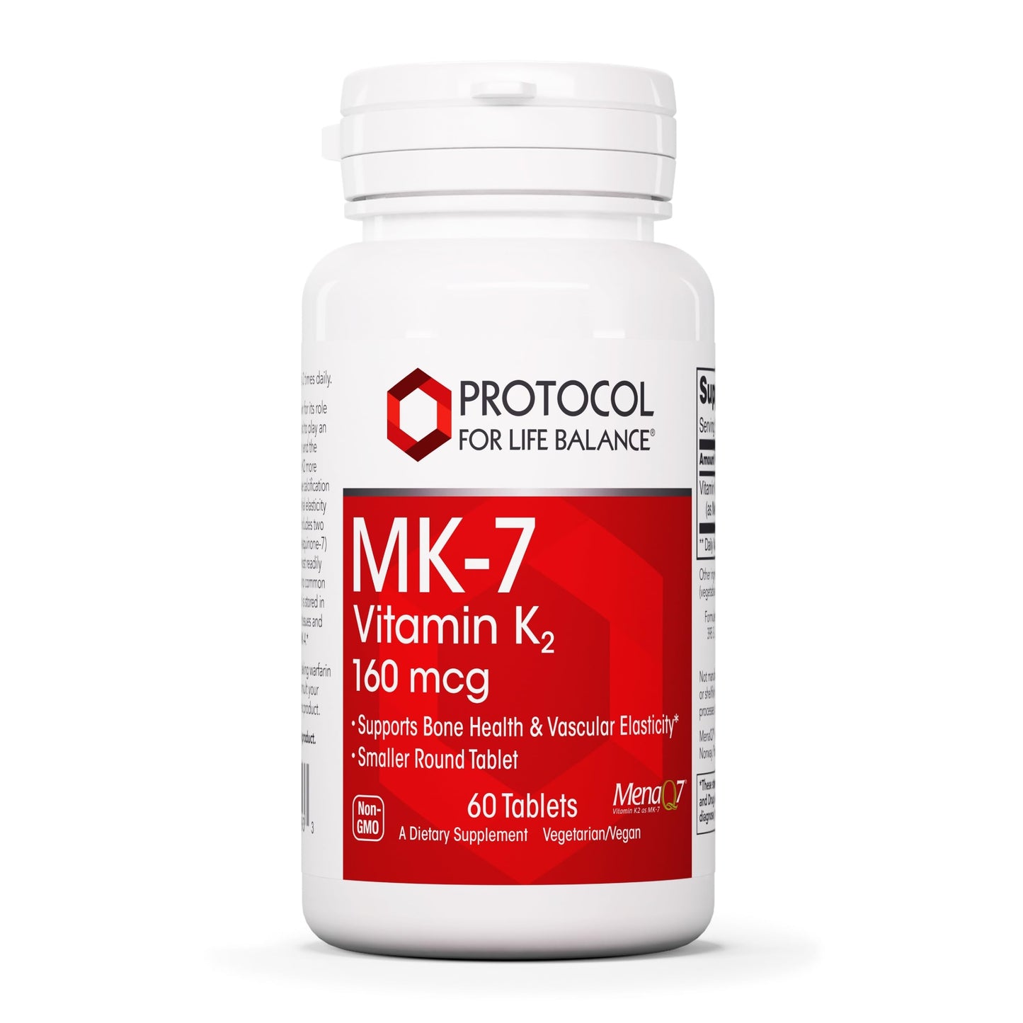 Protocol For Life Balance MK-7 Vitamin K2 160mcg | VIT K Supplement | Bone & Vascular Support | Non-GMO & Vegan | 60 Tablets