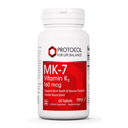 Protocol For Life Balance MK-7 Vitamin K2 160mcg | VIT K Supplement | Bone & Vascular Support | Non-GMO & Vegan | 60 Tablets