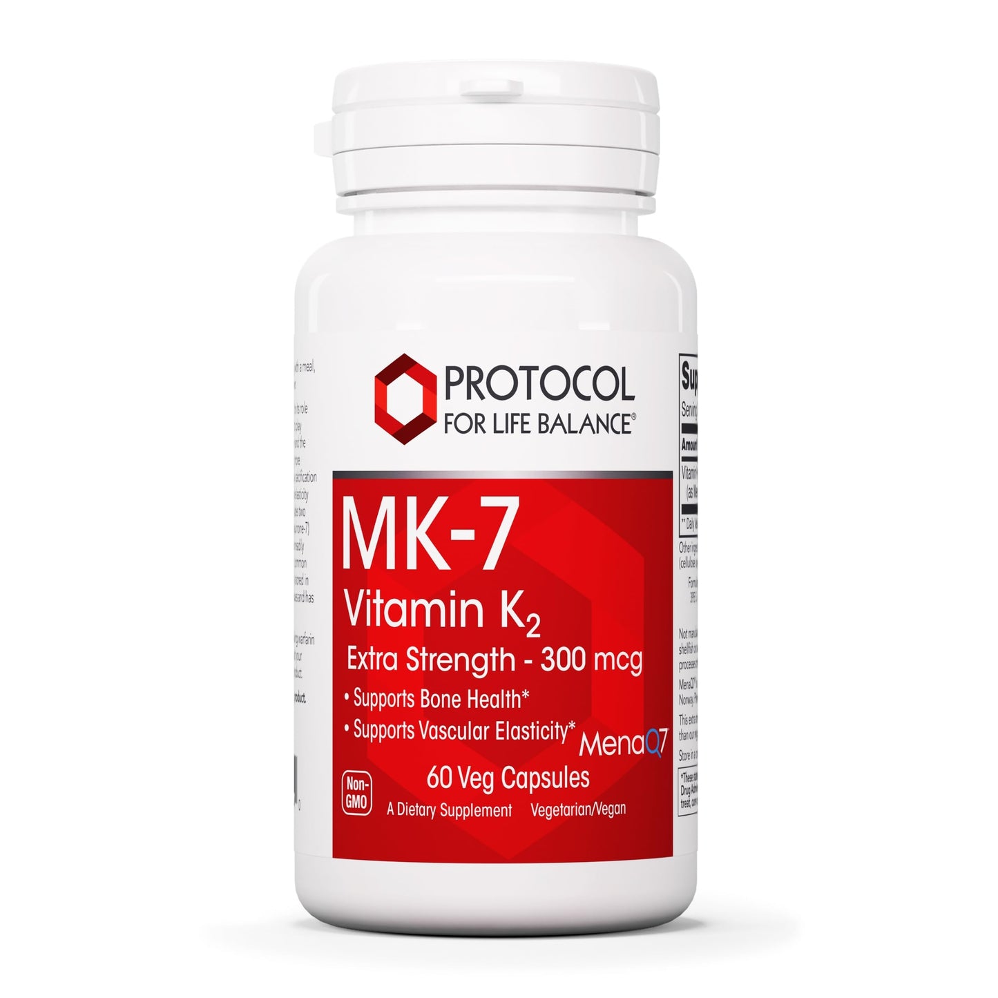 Protocol For Life Balance MK-7 Vitamin K2 300mcg - Extra Strength - 60 Veg Capsules (Non-GMO & Vegan)