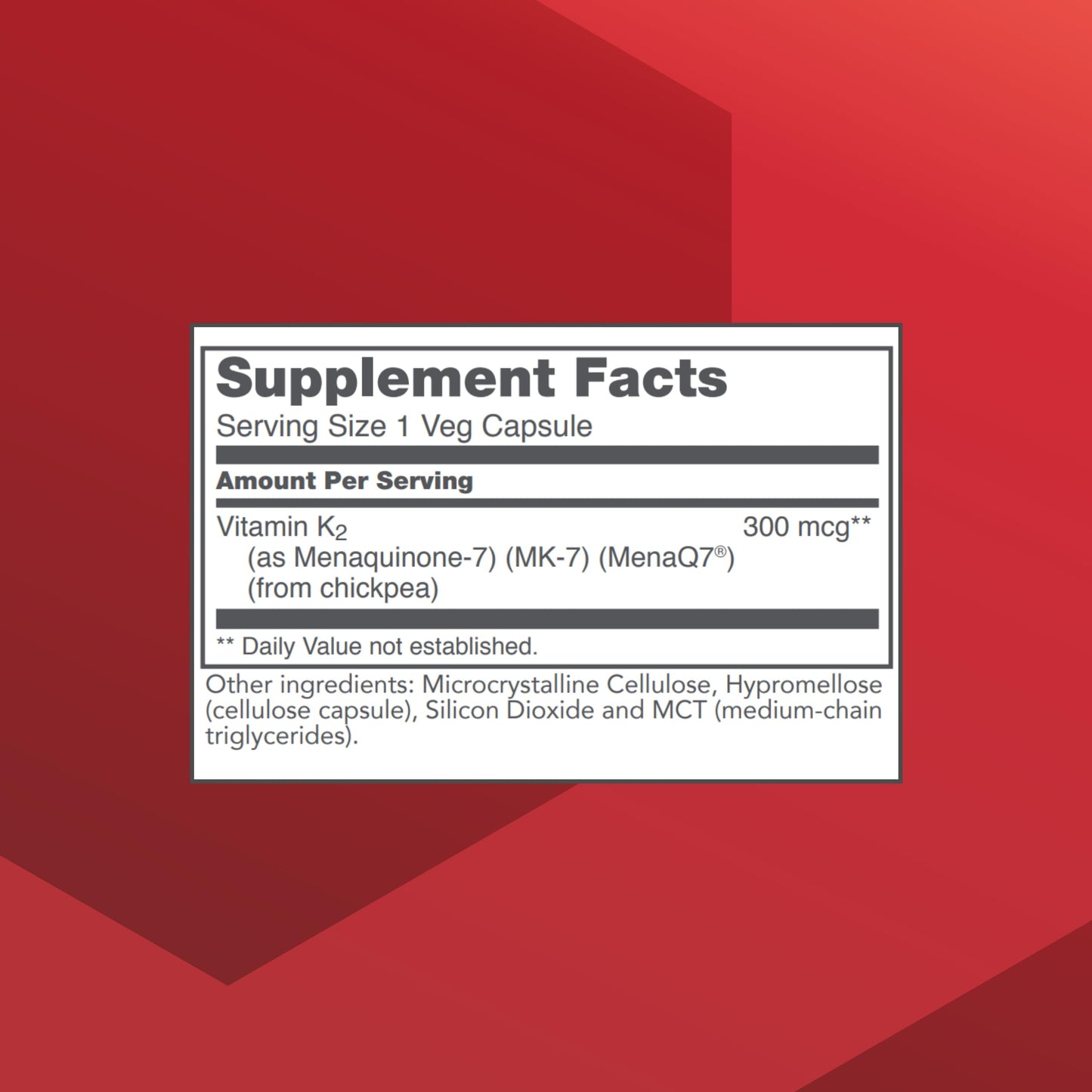 Protocol For Life Balance MK-7 Vitamin K2 300mcg - Extra Strength - 60 Veg Capsules (Non-GMO & Vegan)
