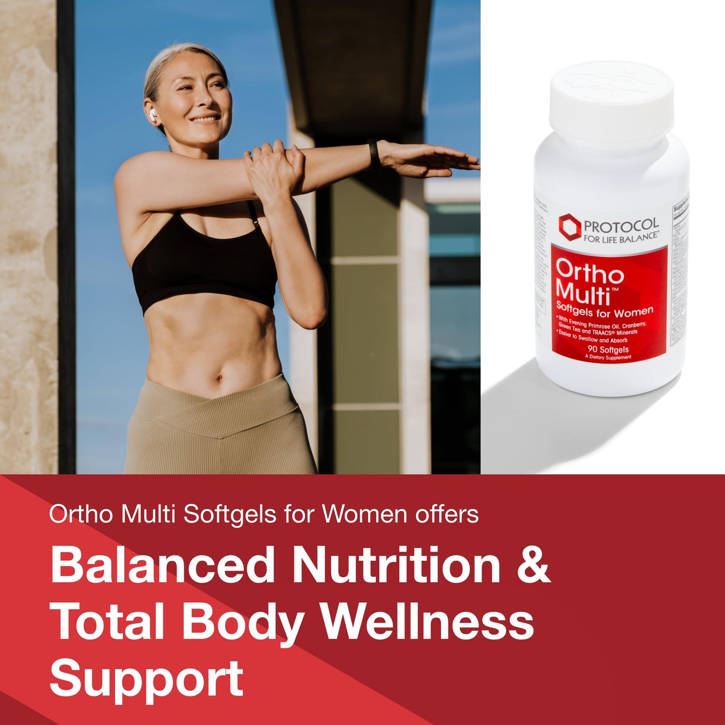 Ortho Multi Softgels for Women – Multivitamin with Cranberry, Green Tea & Evening Primrose – Egg Free & Halal | 90 Softgels | Protocol For Life Balance