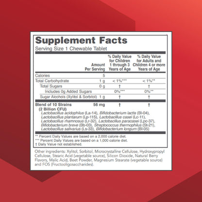 Probiotic Chewables 2B CFU - Digestive Immune Support | Halal & Vegan