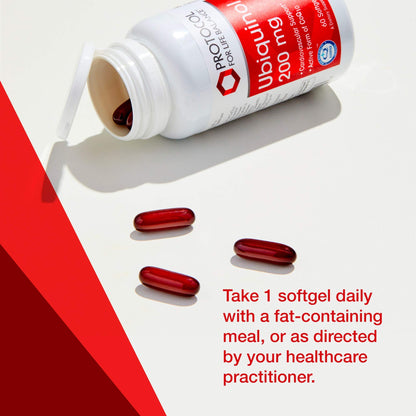 PROTOCOL FOR LIFE BALANCE Ubiquinol 200mg – Bioavailable CoQ10 Softgels for Heart Health | Soy Free & Dairy Free | 60 Softgels