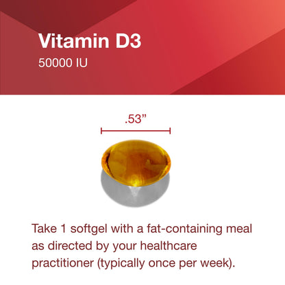 Protocol For Life Balance Vitamin D3 50,000 IU – Immune & Bone Health (50 Softgels)