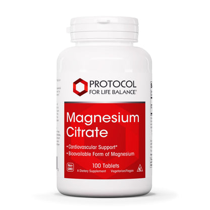 Magnesium Citrate 400mg – Heart Health & Bone Support | Protocol for Life Balance | 100 Tabs