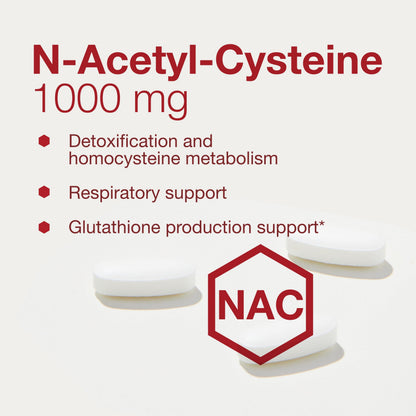 PROTOCOL FOR LIFE BALANCE NAC N-Acetyl Cysteine 1000mg - Glutathione Production & Respiratory Support - 120 Tabs