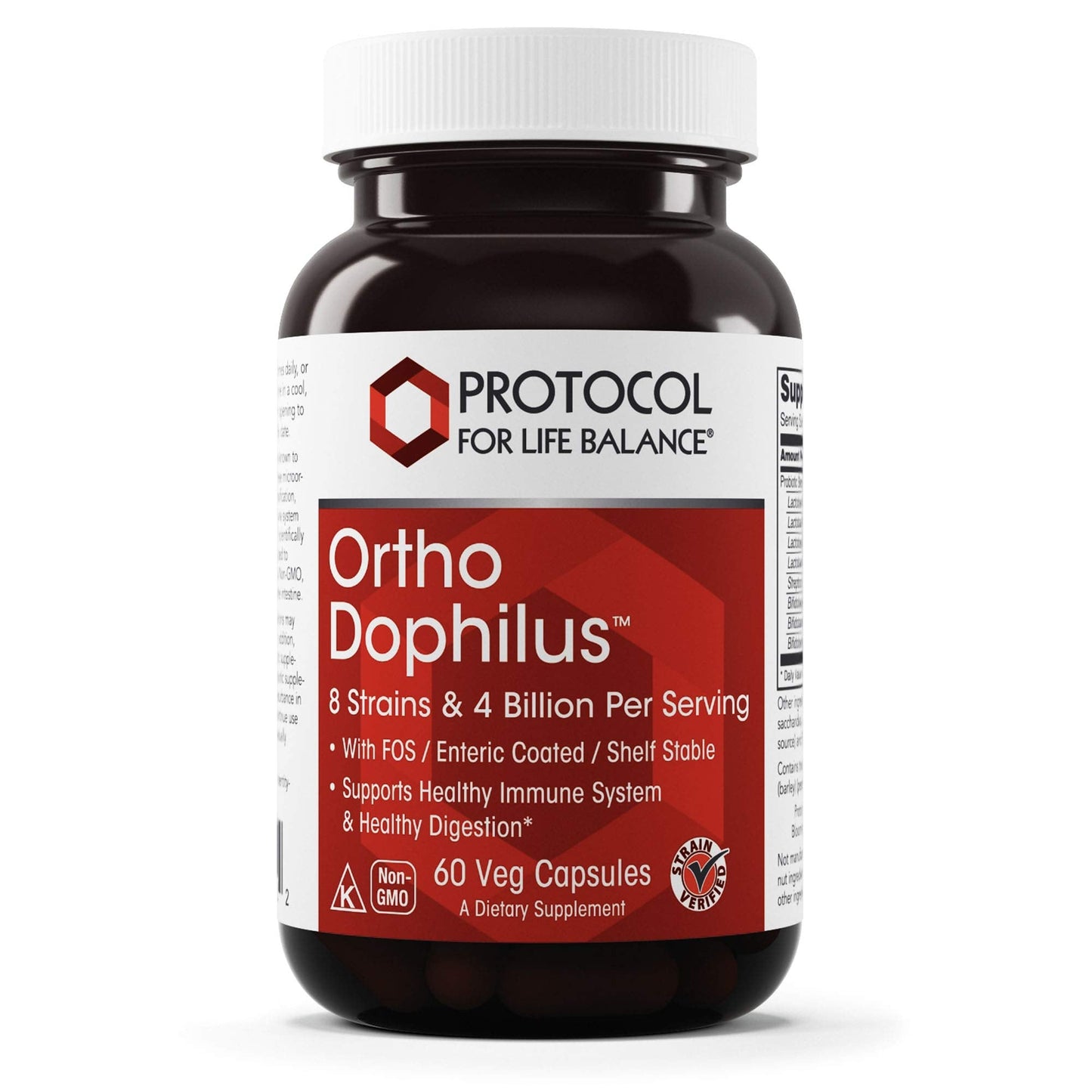 Protocol for Life Balance Ortho Dophilus – 8 Strains, 4 Billion CFU, 60 Veg Capsules