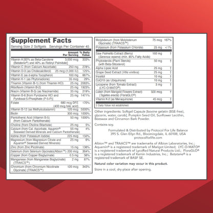 Protocol For Life Balance Ortho Multi Softgels - Men's Prostate Health Multivitamin (90 Softgels)