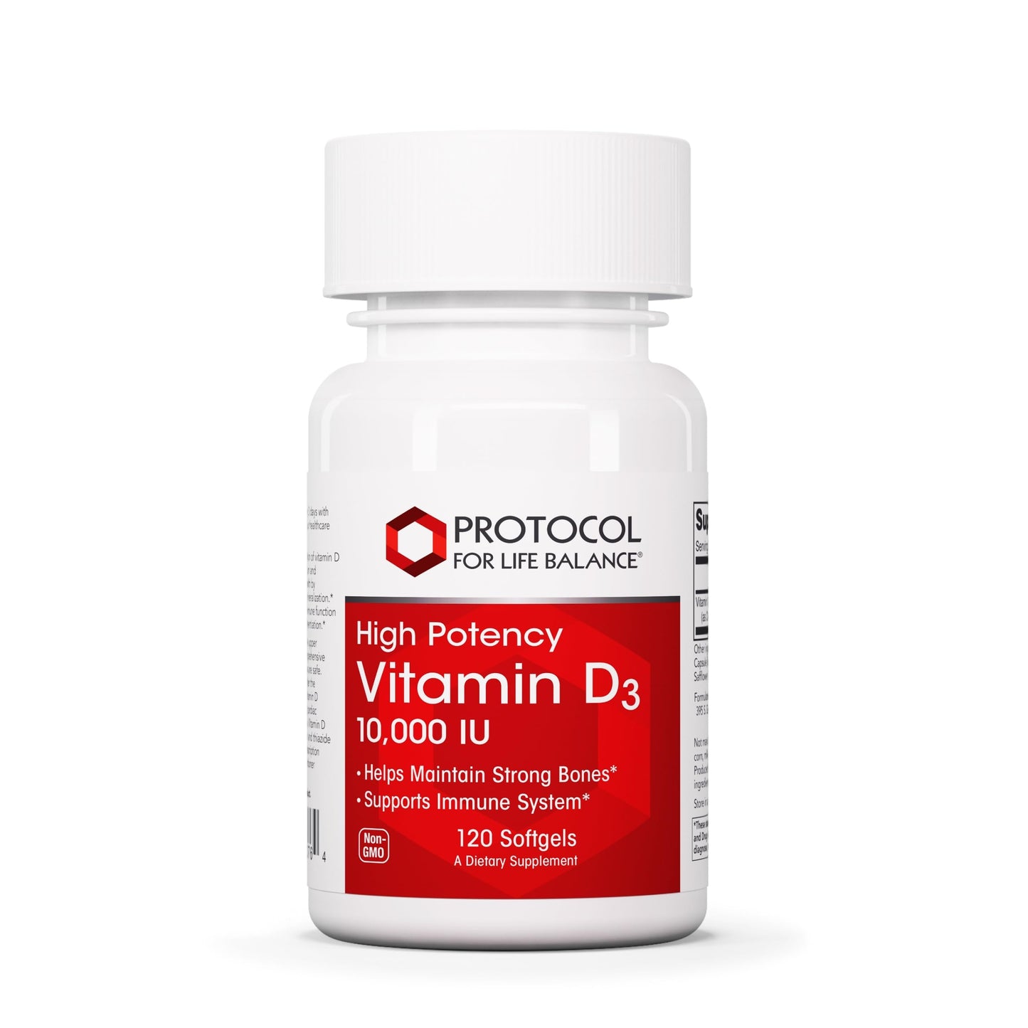 PROTOCOL FOR LIFE BALANCE Vitamin D3 10,000 IU – Immune Support, 120 Softgels