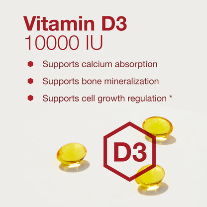 PROTOCOL FOR LIFE BALANCE Vitamin D3 10,000 IU – Immune Support, 120 Softgels