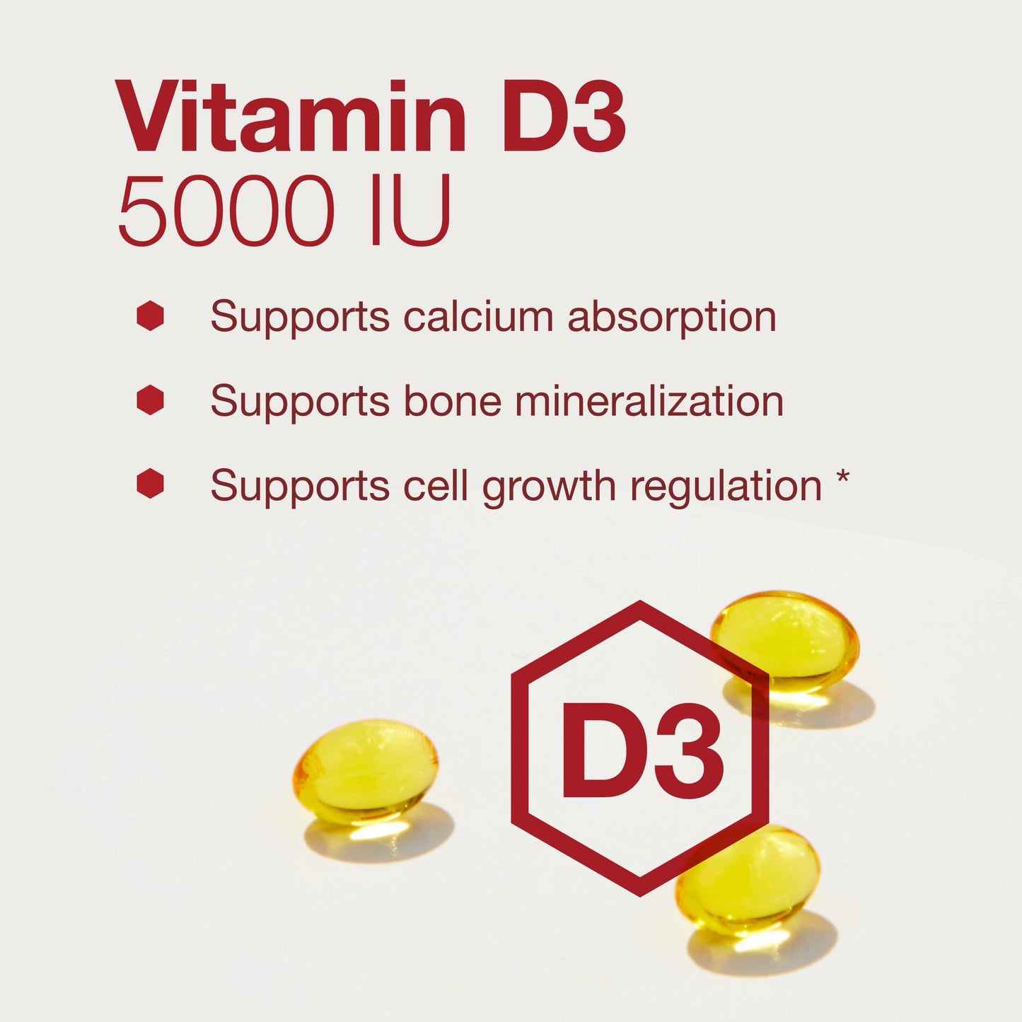 Protocol For Life Balance Vitamin D3 5000 IU Softgels - Supports Calcium Absorption, Bone, Dental Health, Immune, Nervous System & Cognitive Function - 120 Softgels