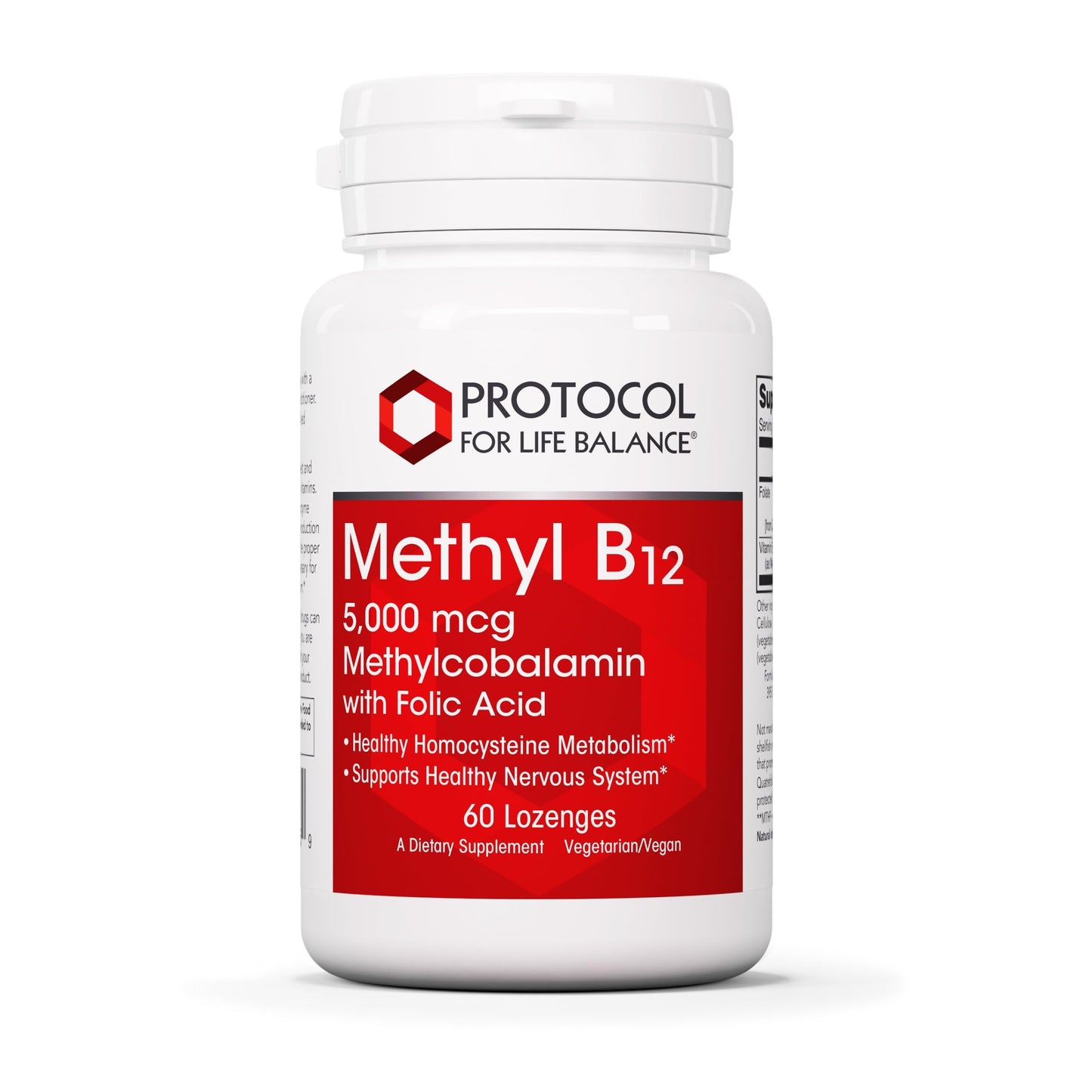 Protocol Methyl B12 5,000mcg – Vitamin B12 for Homocysteine Metabolism | Brain & Nervous System Support | Kosher, Halal & Vegan | 60 Lozenges