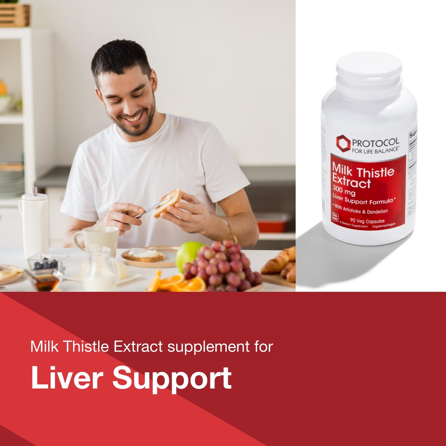 Milk Thistle Extract 300 mg - Liver Support* | 90 Veg Caps - Vegan & Kosher
