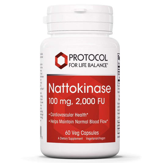 Protocol Nattokinase - 100mg Nattokinase Supplement - for Heart Health & Blood Circulation* - Kosher & Dairy Free - 60 Veg Caps BritishVita | Premium UK Vitamins & Wellness Supplements