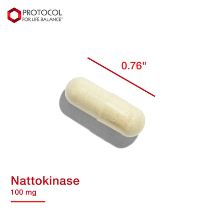 Protocol Nattokinase - 100mg Nattokinase Supplement - for Heart Health & Blood Circulation* - Kosher & Dairy Free - 60 Veg Caps
