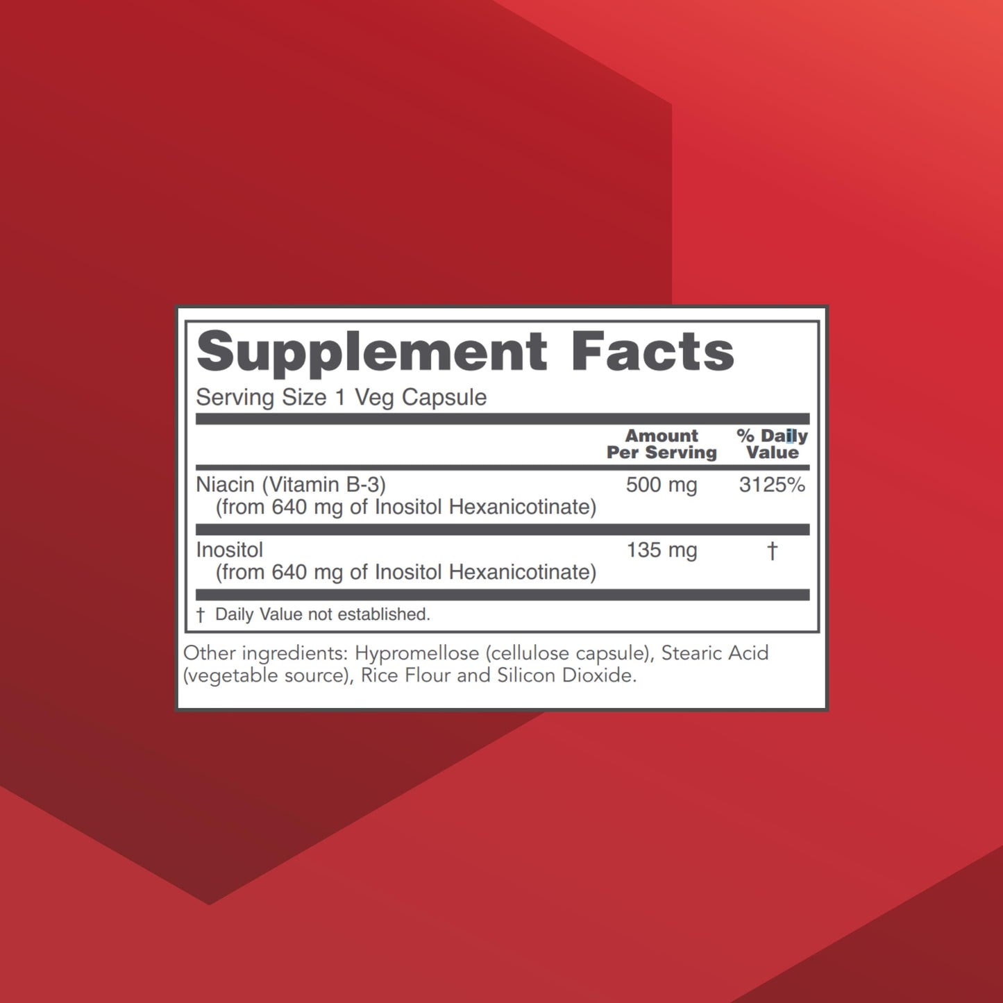 Protocol Niacin 500mg No-Flush Niacin - Vitamin B3 for Energy & Metabolism | 90 Veg Caps | Vegan & Kosher