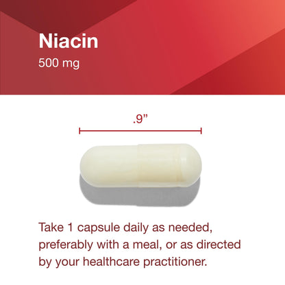 Protocol Niacin 500mg No-Flush Niacin - Vitamin B3 for Energy & Metabolism | 90 Veg Caps | Vegan & Kosher