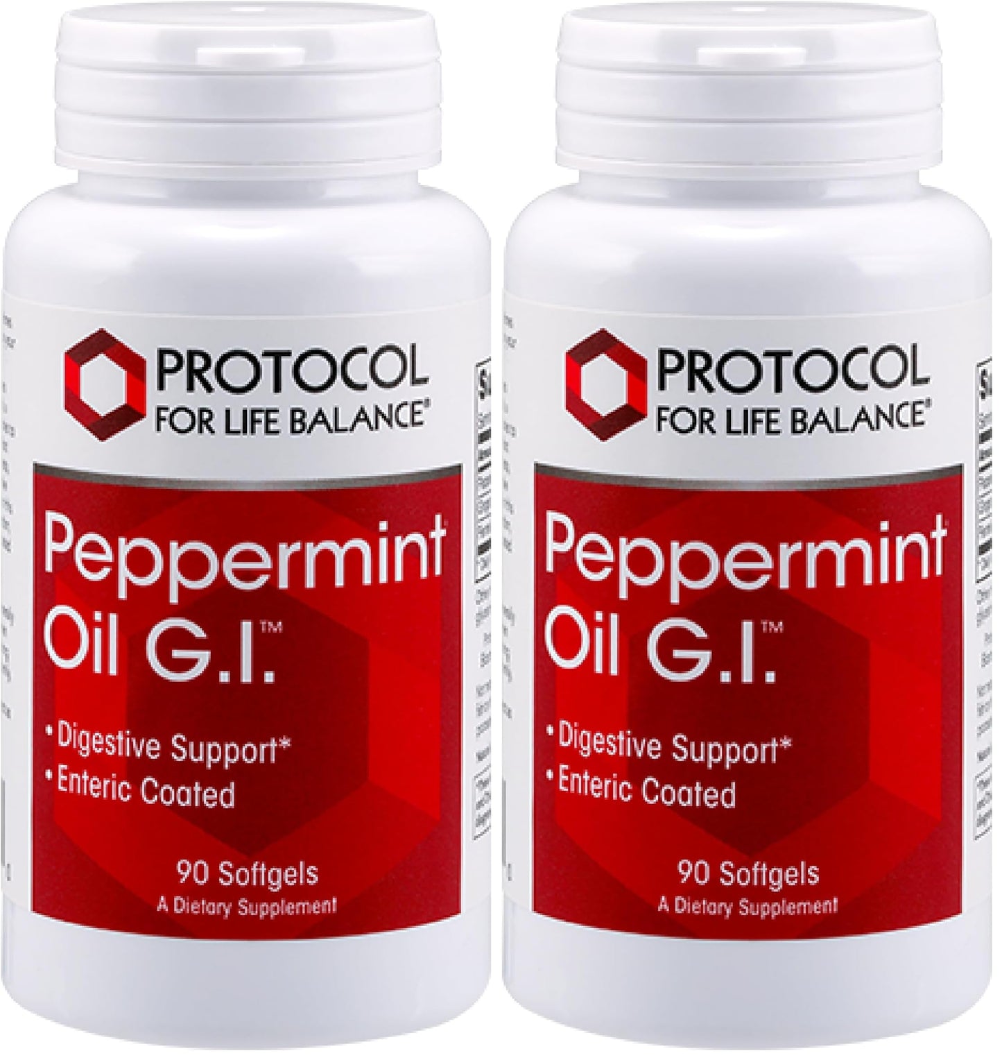 Protocol Peppermint G.I. - Digestive Health Support* | Enteric-Coated with Peppermint, Ginger & Fennel Oils | Dairy Free & Halal | 90 Softgels (Pack of 2)