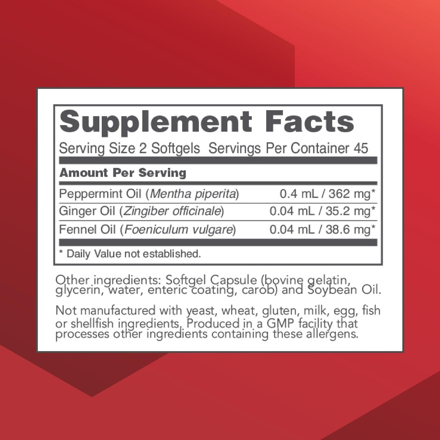Protocol Peppermint G.I. - Digestive Health Support* | Enteric-Coated with Peppermint, Ginger & Fennel Oils | Dairy Free & Halal | 90 Softgels (Pack of 2)