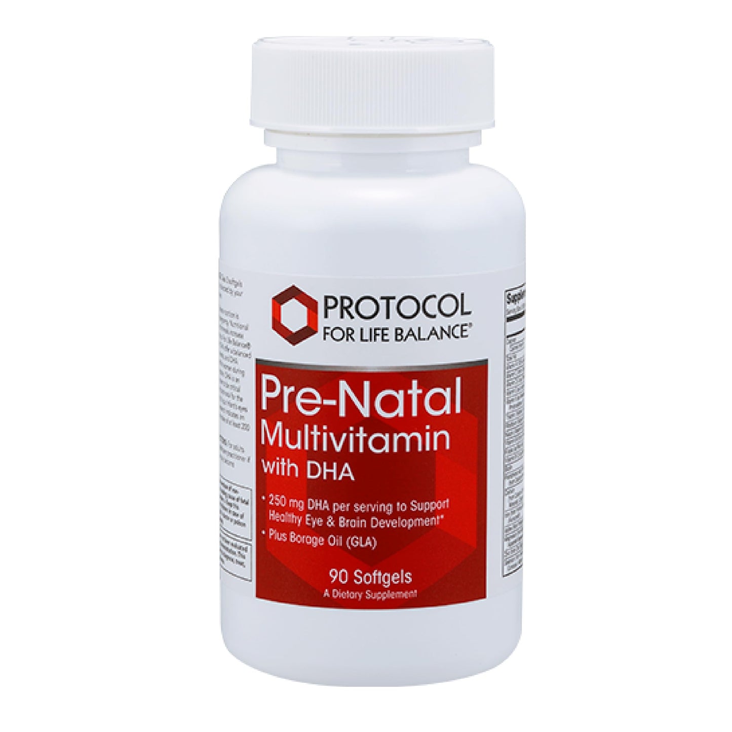 Protocol Pre-Natal DHA Multivitamin - 250 mg DHA - Halal & Dairy Free - 90 Softgels